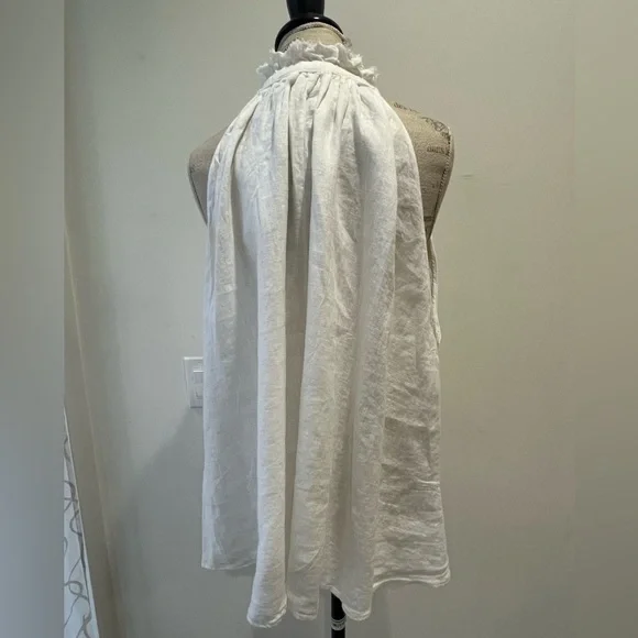 Zara Frayed Linen Top - Picture 6 of 9